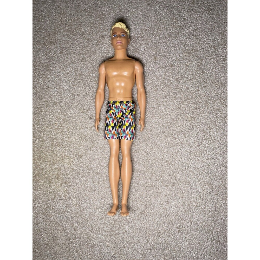 2016 Mattel Ken Fashionistas Doll Blonde Hair Geometric Trunks 12"